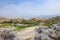 HDR Photo. Desert hills and brush on a smoky, hazy day at Rye Patch Reservoir, outside of Lovelock, Nevada