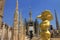 HDR photo of people on the roof of the Cathedral Duomo di Milano on piazza in Milan