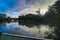 HDR picture of Cooks river in Canterbury Sydney Australia on a beautiful sunset afternoon nice soft clouds