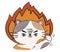 Head of Aggressive cat doodle Illustration digital clipart Cat of fire