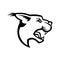 Head of Angry Caracal Side Mascot Black and White
