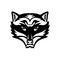 Head of an Angry North American Raccoon Front View Mascot Black and White