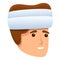 Head bandage icon, cartoon style