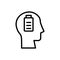 head battery icon. Simple line, outline vector elements of brain process icons for ui and ux, website or mobile application