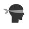 The head of a blindfolded man. Hunch Simple Icon