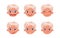 The head of a boy with different emotions, happy, unhappy, sad. Cute children s character for animation. Vector illustration
