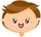Head boy with friendly smiling face, vector illustration kawaii emoticon, doodle icon drawing