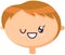 Head boy with friendly smiling face, vector illustration kawaii emoticon, doodle icon drawing