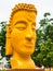 The head of Buddha in the candle festival Lent.