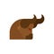 Head bull angry isolated. Tribal bull vector