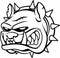 Head of a Bulldog Animal pet in Black and White. Vector illustration.