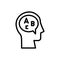 head chat letter icon. Simple line, outline vector elements of brain process icons for ui and ux, website or mobile application