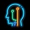 Head Check Biohacking neon glow icon illustration