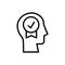 head check mark icon. Simple line, outline vector elements of brain process icons for ui and ux, website or mobile application