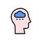 head cloud icon. Simple color with outline vector elements of brain process icons for ui and ux, website or mobile application