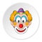Head clown icon, cartoon style