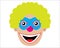 Head of clown, icon. Vector illustration.