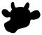 Head of a Cow silhouette, Calf vector icon. Flat, detailed