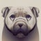 Head of a cute wrinkled purebred puppy. Portrait of a Shar Pei puppy. AI-generated