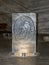 The head of Decebal is carved from salt on a pedestal in salt mines in Slanic - Salina Slanic Prahova - in the town of Prahova in