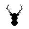 Head of deer. Black silhouette of stag