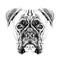 The head of the dog breed boxer dog collar