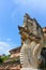 Head of dragon monster secure the entrance of temple, Thailand