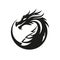 Head of dragon silhouette icon. Astrology chinese lunar calendar animal. Vector illustration