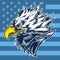Head Eagle usa Logo Mscot USA vector fly hawk icon illustration