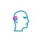 Head with earache concept. Vector illustration decorative design