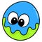 Head emoticon with an expression of suppressing laughter, doodle icon image