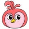 Head emoticon with funny face and glancing eyes, doodle icon image