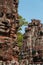 Head encarved in stone Bayon temple Angkor