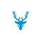 Head face luxury Deer blue logo icon designs vector illustration symbol template