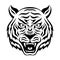 Head of ferocious tiger black and white design