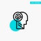 Head, Games, Mind, Target turquoise highlight circle point Vector icon