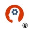 Head gear icon. Brain activity symbol.