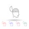 Head with a gear multi color icon. Simple thin line, outline vector of idea icons for ui and ux, website or mobile application