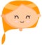 Head girl with friendly smiling face, vector illustration kawaii emoticon doodle icon drawing