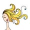 Head glamorous girl cartoon