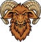Head goat mascot cartoon