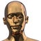 Head of golden man android face iron polished solid