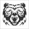 Head grizzly Brown Bear in tribal style