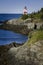 Head Harbor Lighthouse Tower Along Rocky Coast