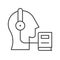 Head, headphone and e book, human skill development by online ed