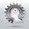 Head and Heart Cogwheel vector, Cogwheel gear