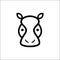 Head Hippo line icon animal, outline vector logo illustration modern