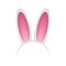 Head hoop with rabbit or hare ears. Headband - bunny mask for celebration, party, festival, Easter. Vector.