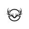 Head Horn Deer Antlers Stag Bull Buffalo Cow Taurus and Circle Logo Design Inspiration