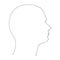 Head human silhouette abstract schematic from the black dots along the perimeter. Vector illustration